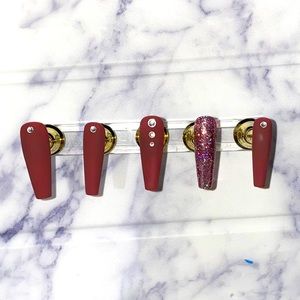 Brown w Sparkle Press on Nails